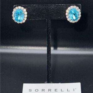 Sorrelli Aqua and Silver Crystal Earrings